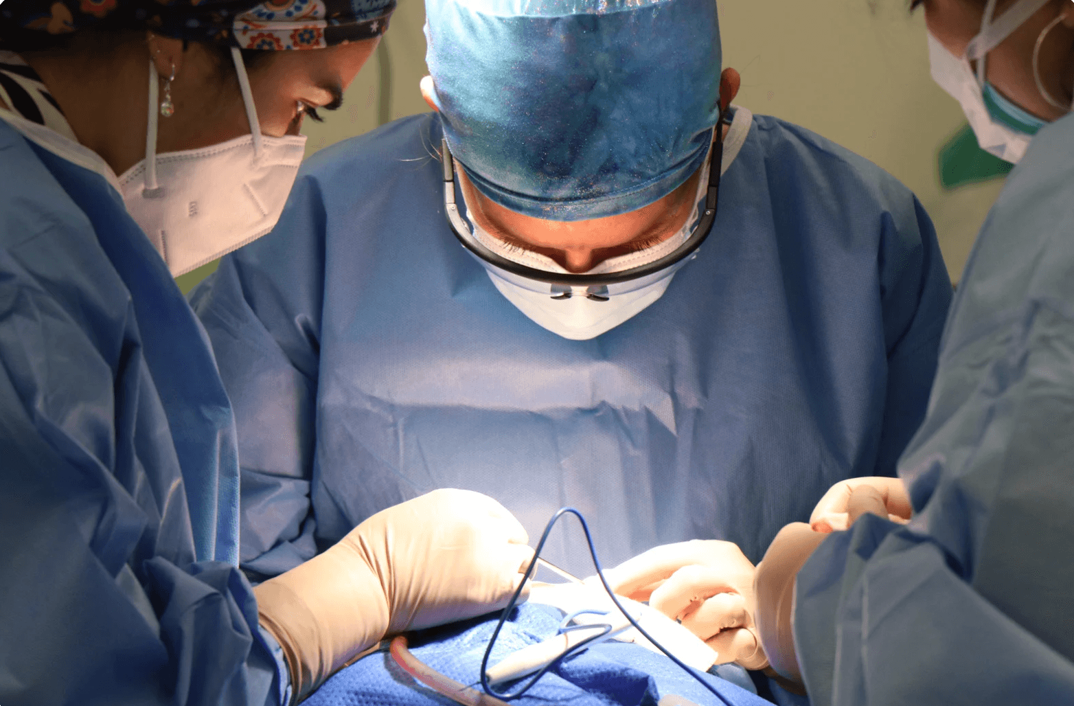 Clinician examining patient